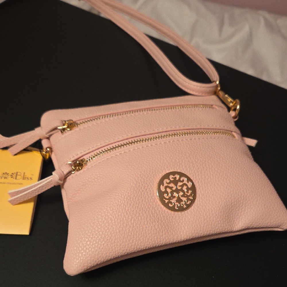 Bliss Light Pink Crossbody with Gold Accents